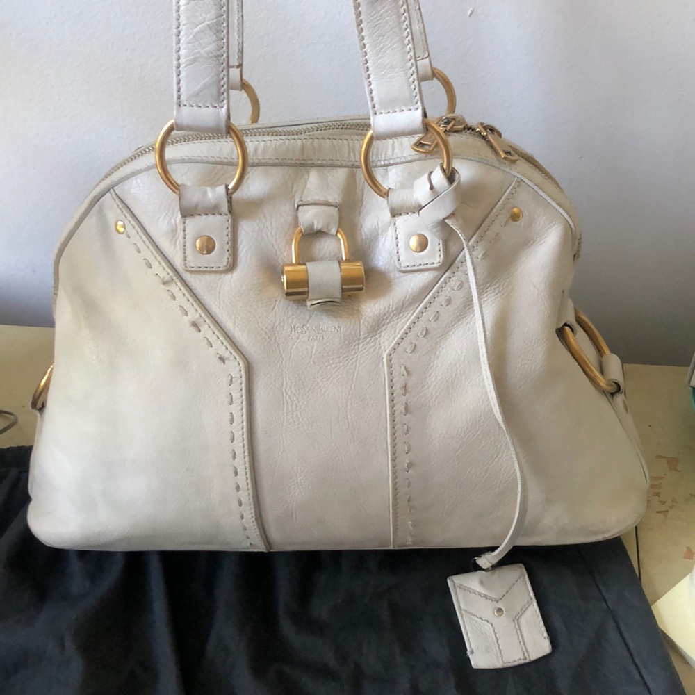 RARE white YSL Muse bag